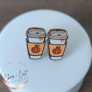 Pumpkin Spice Coffee Cup Earrings
